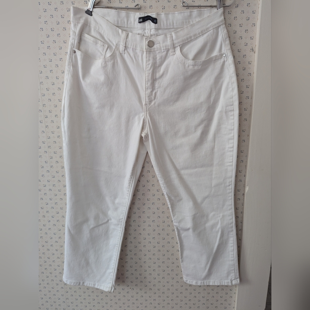 Lee Easy Fit 12 Cropped Jeans Women's White Summer Events Casual Resort Wear - Picture 11 of 11